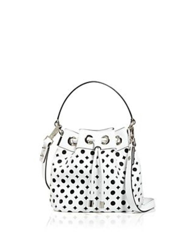Milly Shoulder Bag - Small Perforated Bucket Drawstring