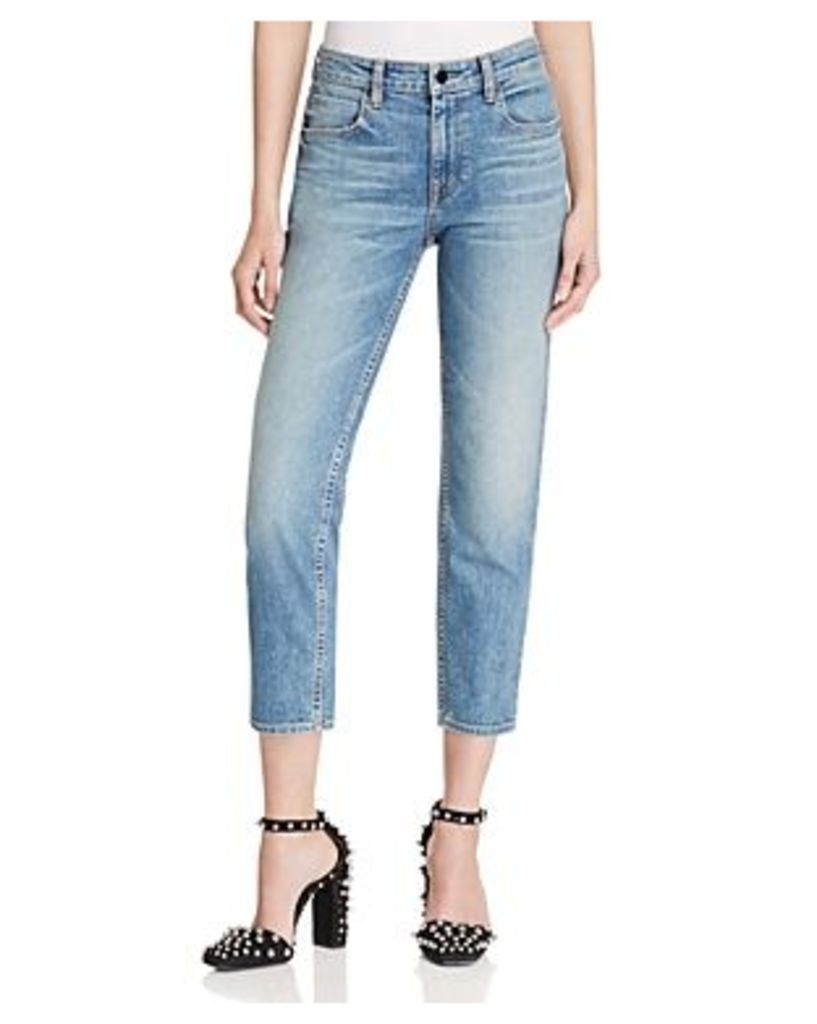 T by Alexander Wang Ride Straight Crop Jeans in Light Indigo Aged