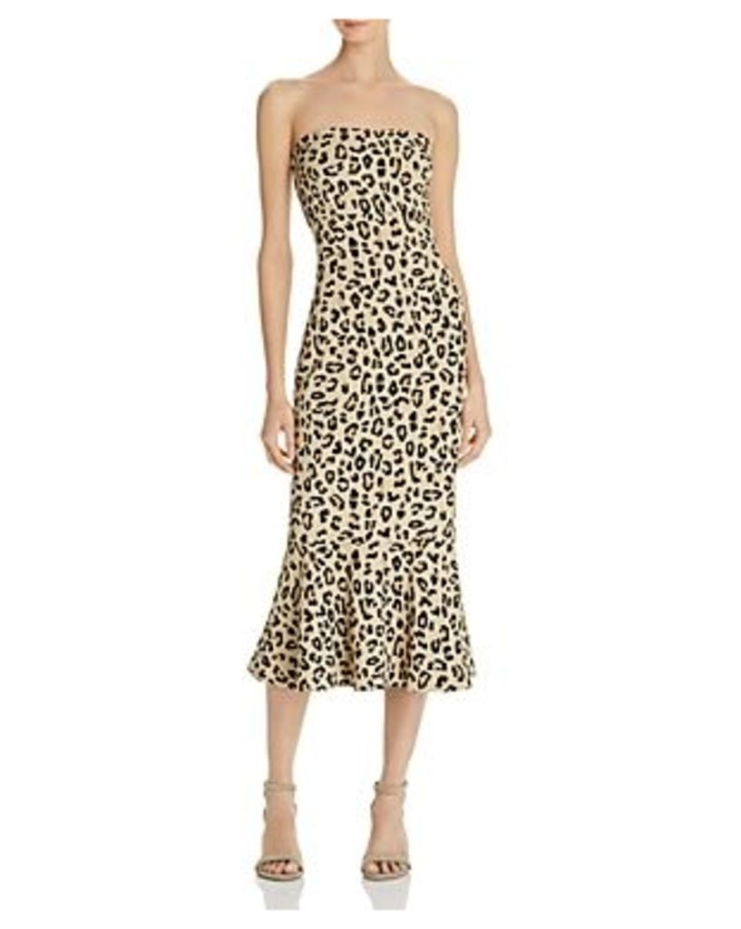 Cinq a Sept Leopard Luna Strapless Dress