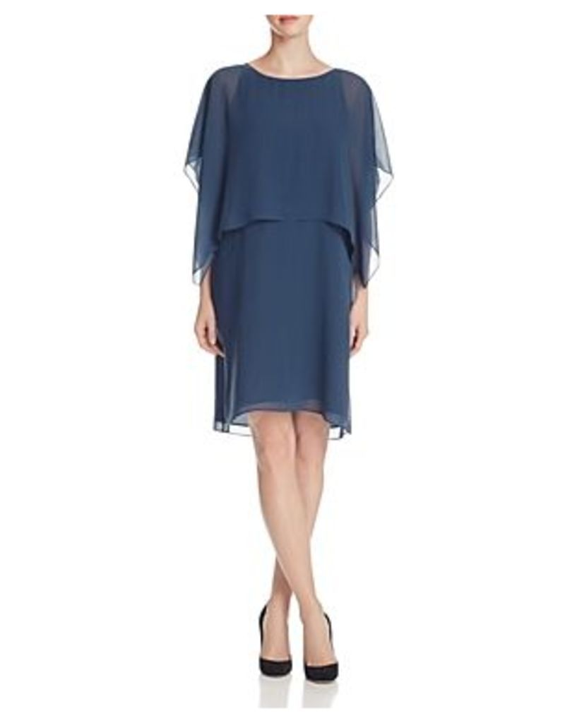 Eileen Fisher Silk Flutter Sleeve Popover Dress