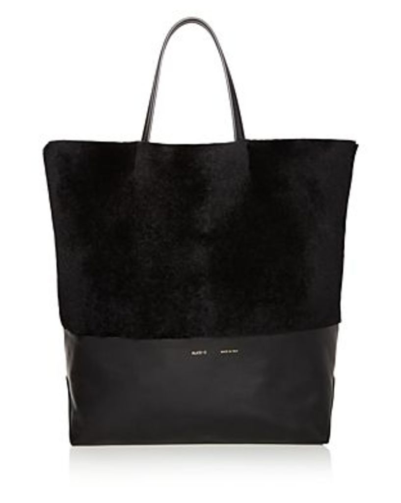 Alice.d Husky Large Shearling and Leather Tote