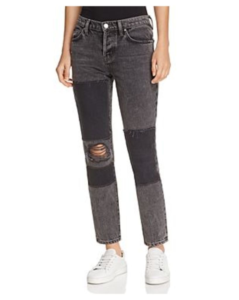 Iro. jeans Lep Patched Straight-Leg Jeans in Black