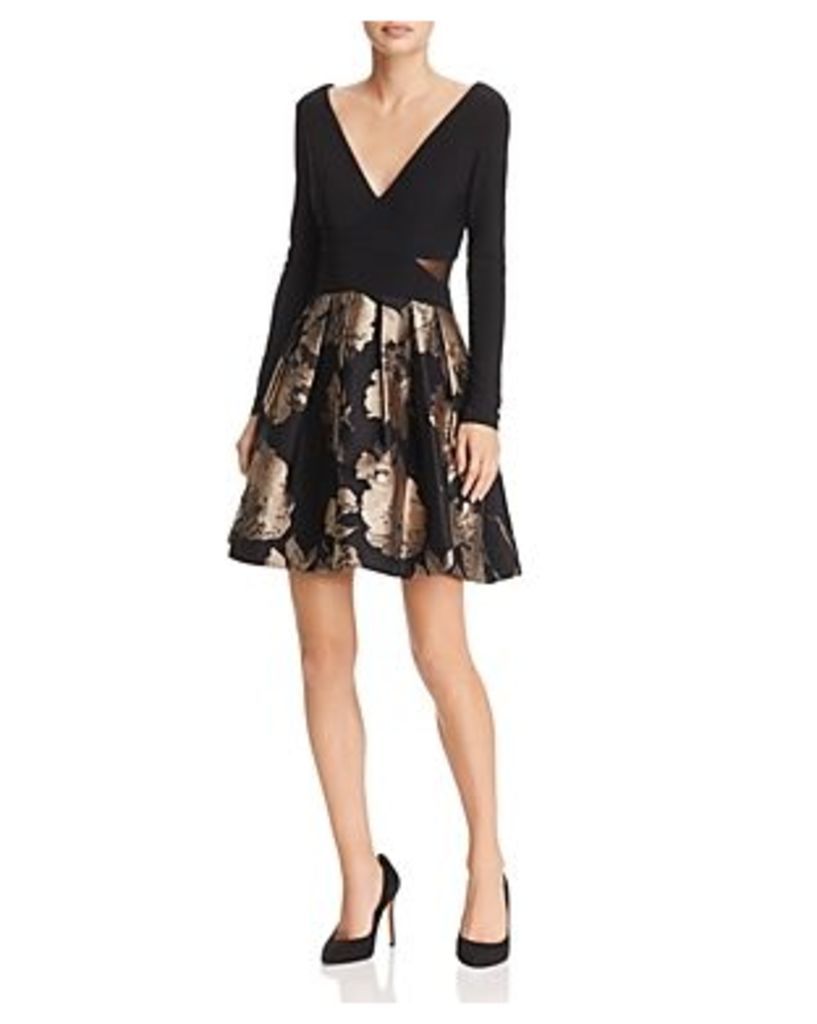 Avery G Brocade Party-Skirt Dress