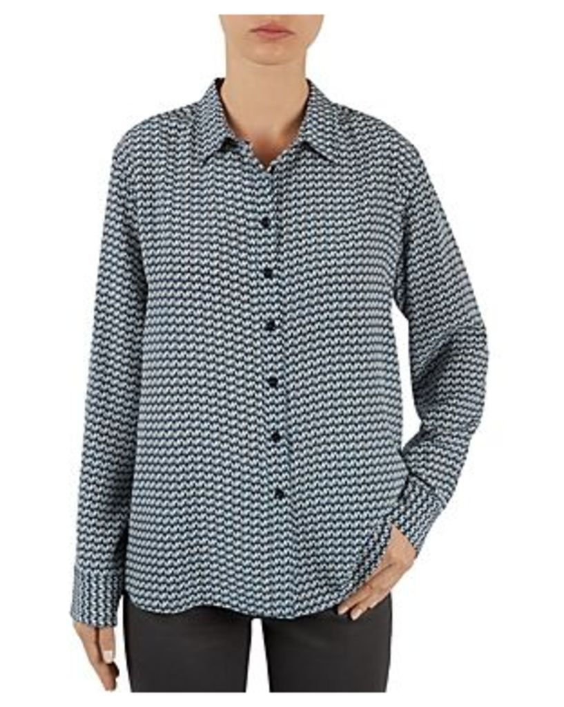 Gerard Darel Brian Kaleidoscopic-Print Silk Shirt