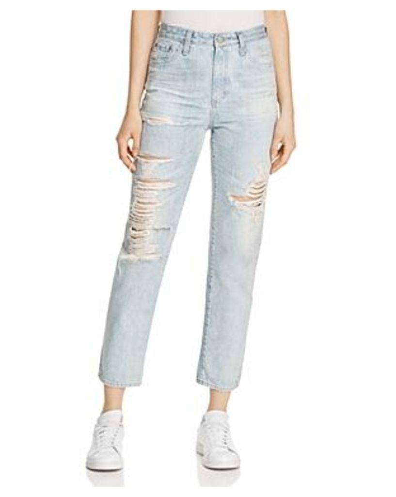 Ag Phoebe Distressed Straight-Leg Jeans in 22 Year Fearless