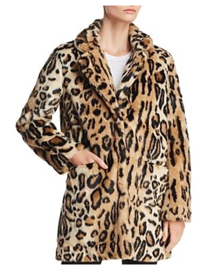 Apparis Margot Leopard-Print Faux-Fur Coat