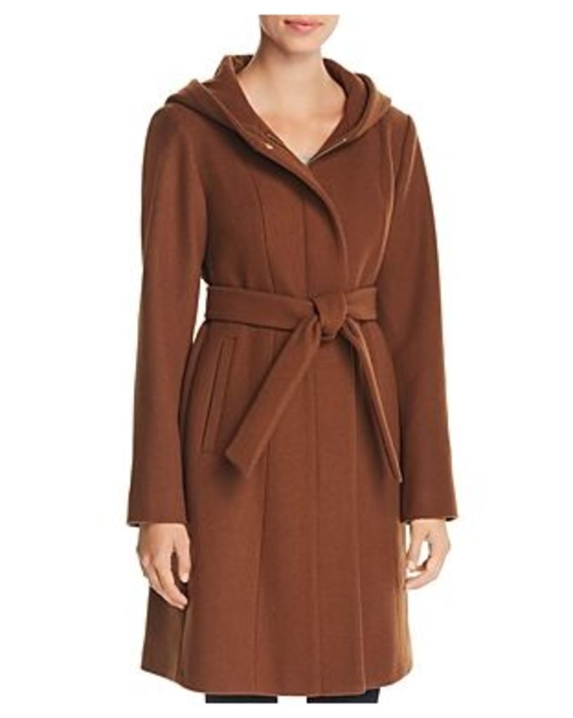 Hooded Belted Wrap Coat