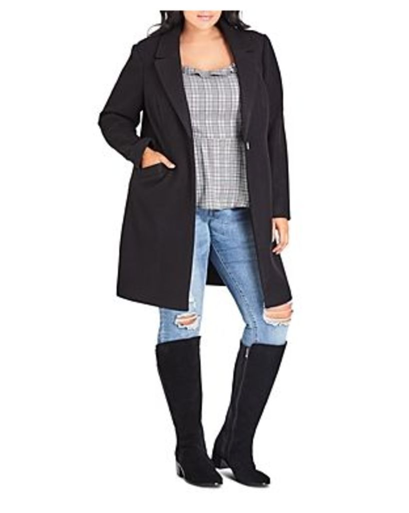 City Chic Plus Bromley Snap-Front Coat