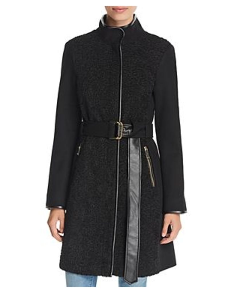 Faux Sherpa Front Belted Coat