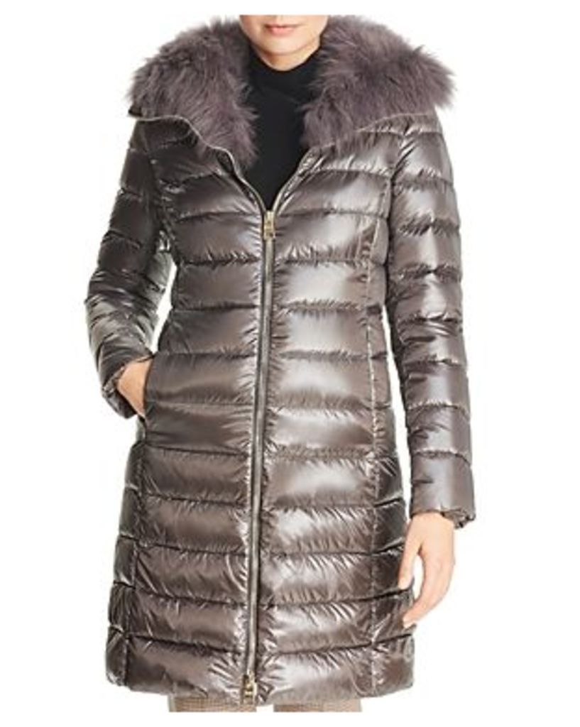Herno Elisa Fox Fur-Collar Down Coat