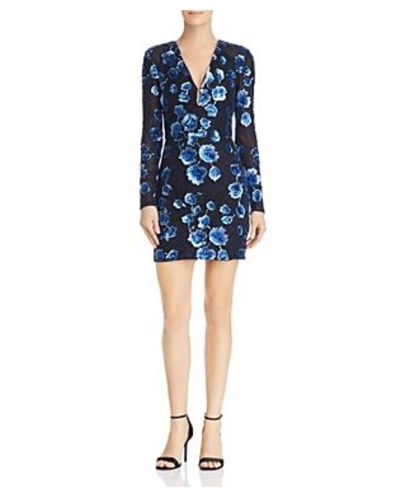 Bronx And Banco Sapphire Sequined Floral Mini Dress