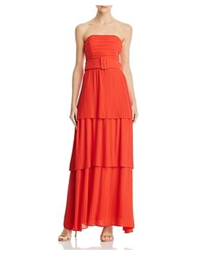 Fame and Partners The Whittier Strapless Pleated Maxi Dress