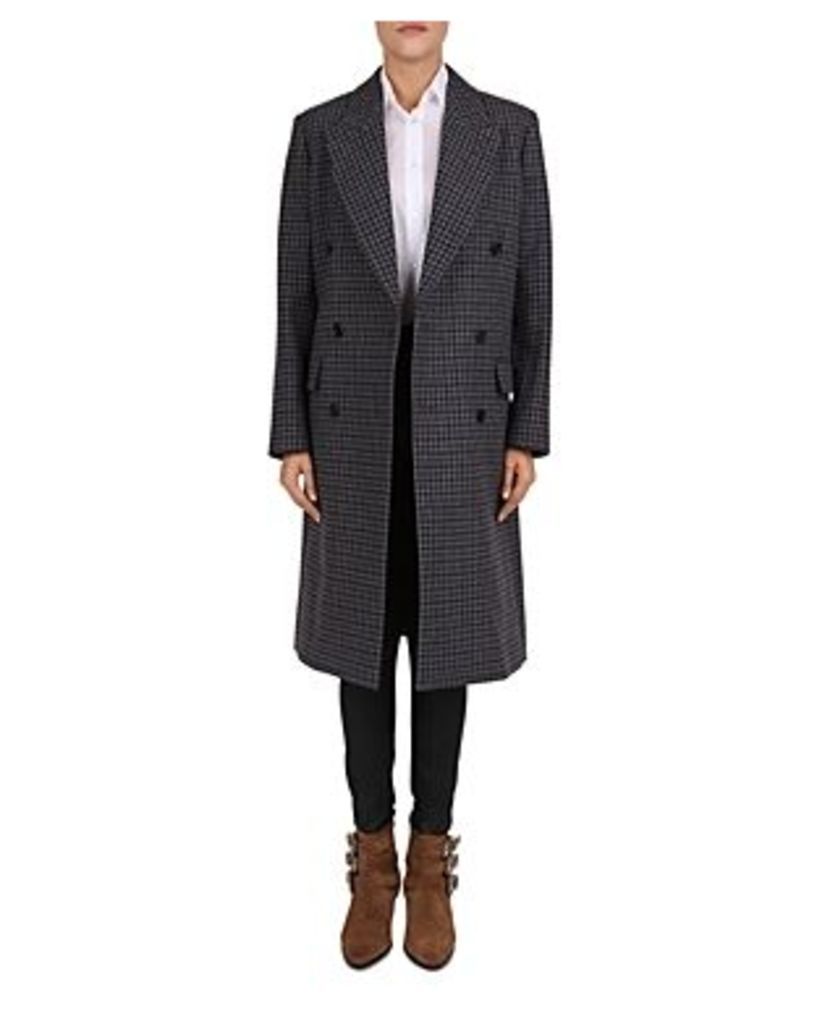 The Kooples Cappotto Double-Breasted Check-Print Coat