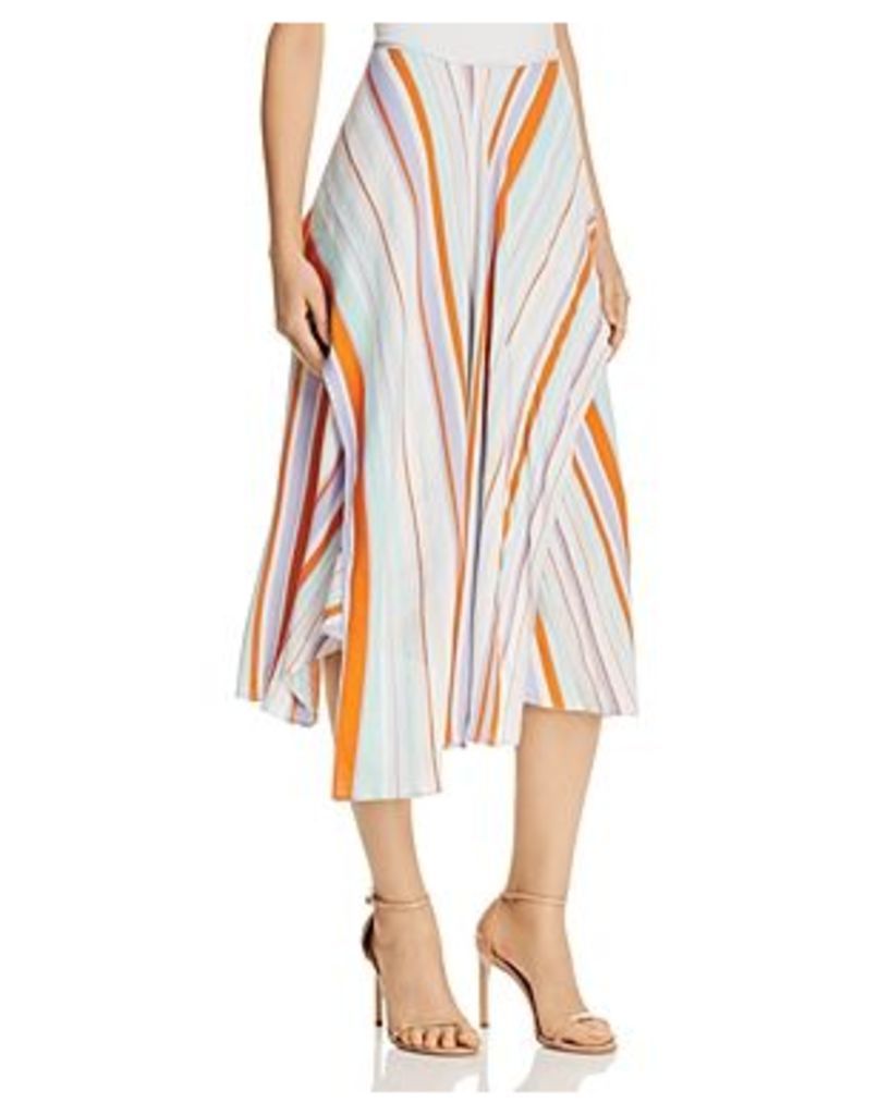 Astr the Label Pallette Stripe Overlay Asymmetric Skirt