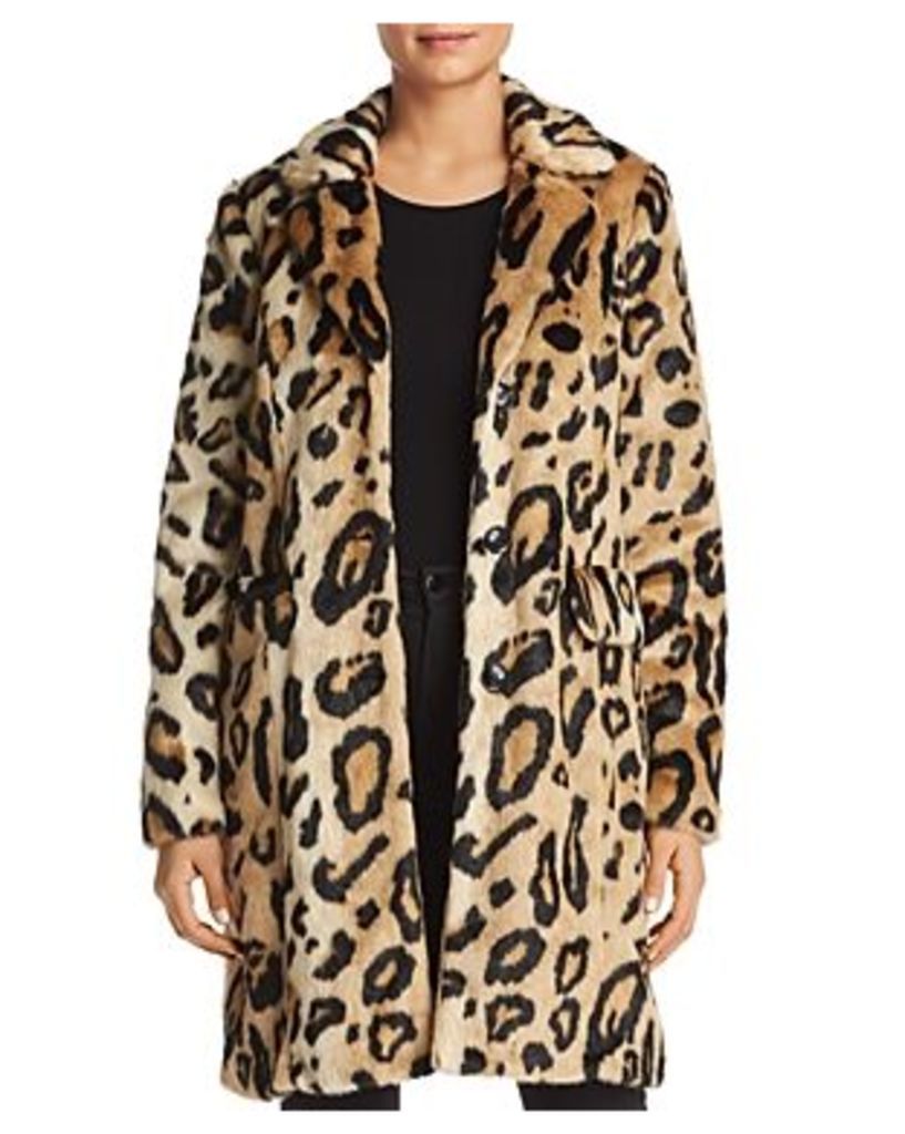 Vero Moda Lila Leopard Faux-Fur Coat