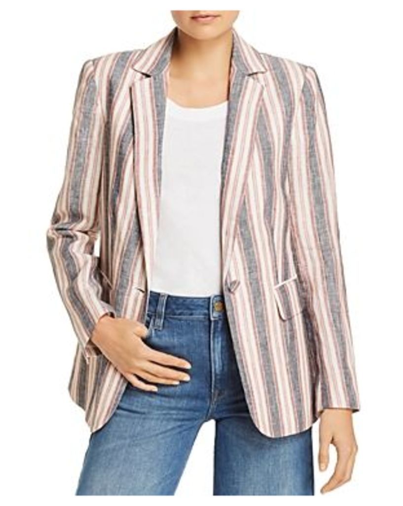 Frame Classic Striped Linen Blazer