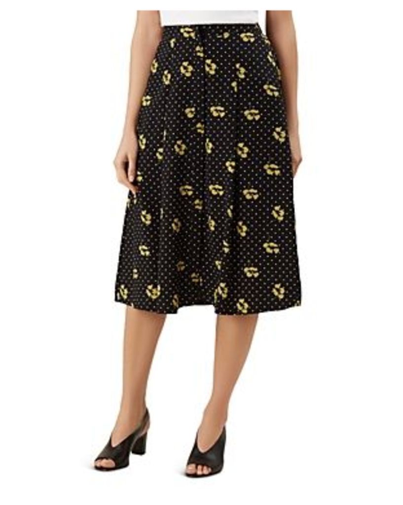 Hobbs London Emmy Dotted-Floral-Print Skirt