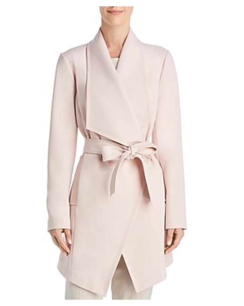 Abbey Drape Front Crepe Trench Coat