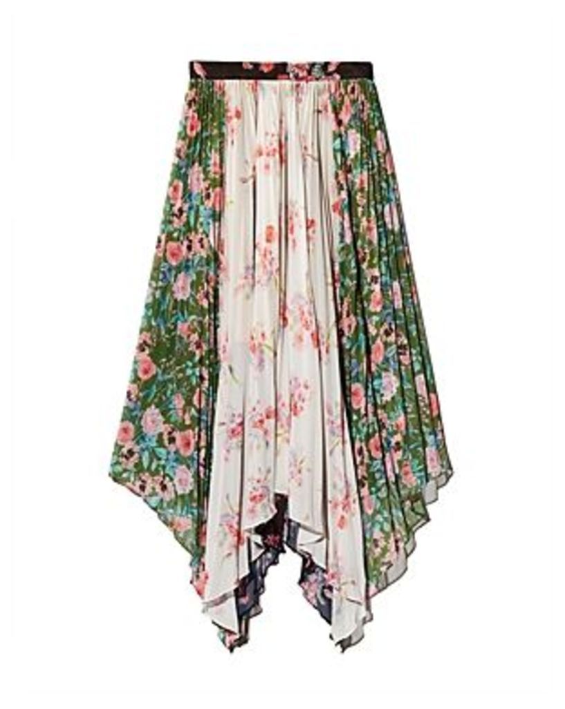 Amur Mica Color-Blocked Floral Skirt