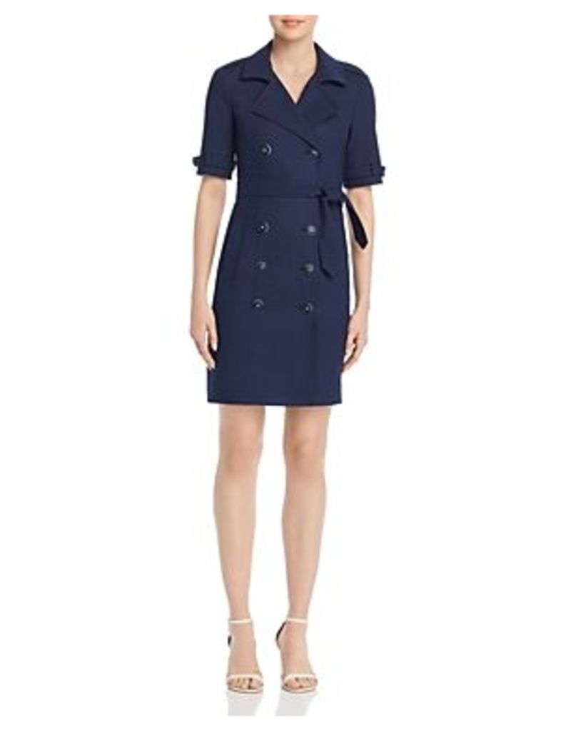 Paule Ka Textured Double-Breasted Trench Dress