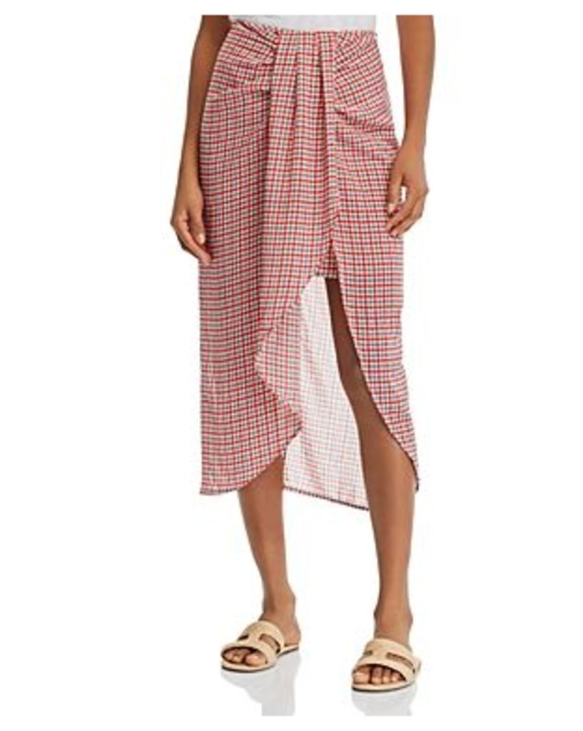 C/Meo Collective Counting All Twist-Front Plaid Skirt