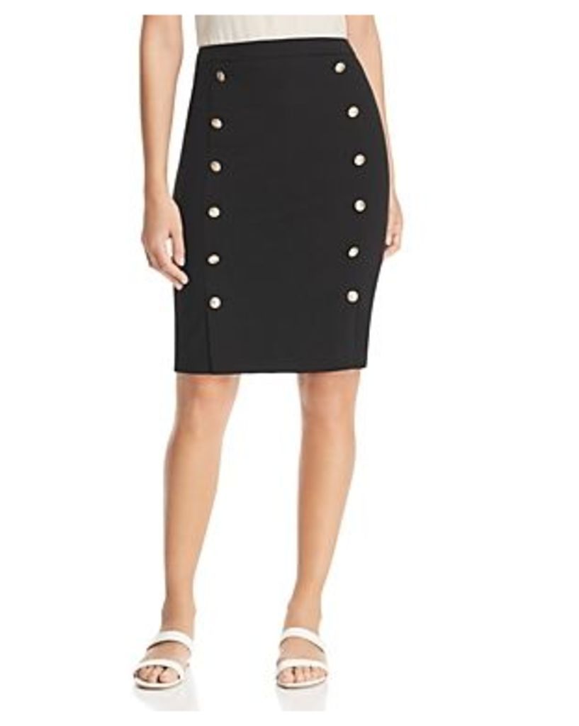 Calvin Klein Button-Trimmed Pencil Skirt