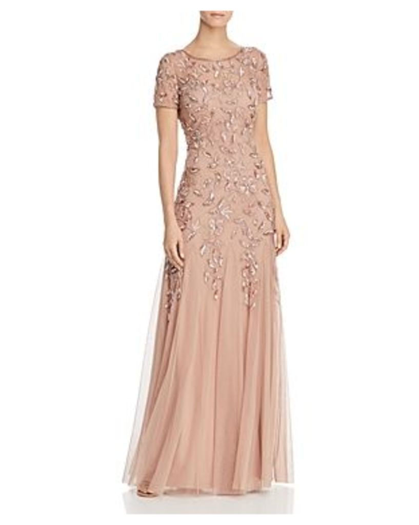 Adrianna Papell Embellished Mesh Gown