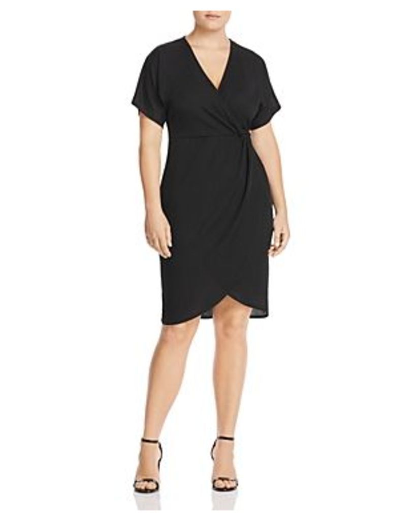 Lost Ink Plus Ribbed Short-Sleeve Dress