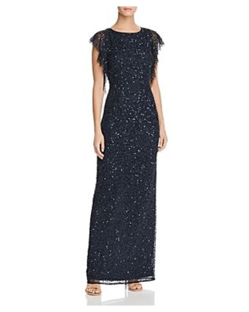 Adrianna Papell Embellished Flutter Gown