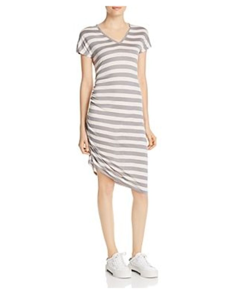Kenneth Cole Striped Side Ruched Dress