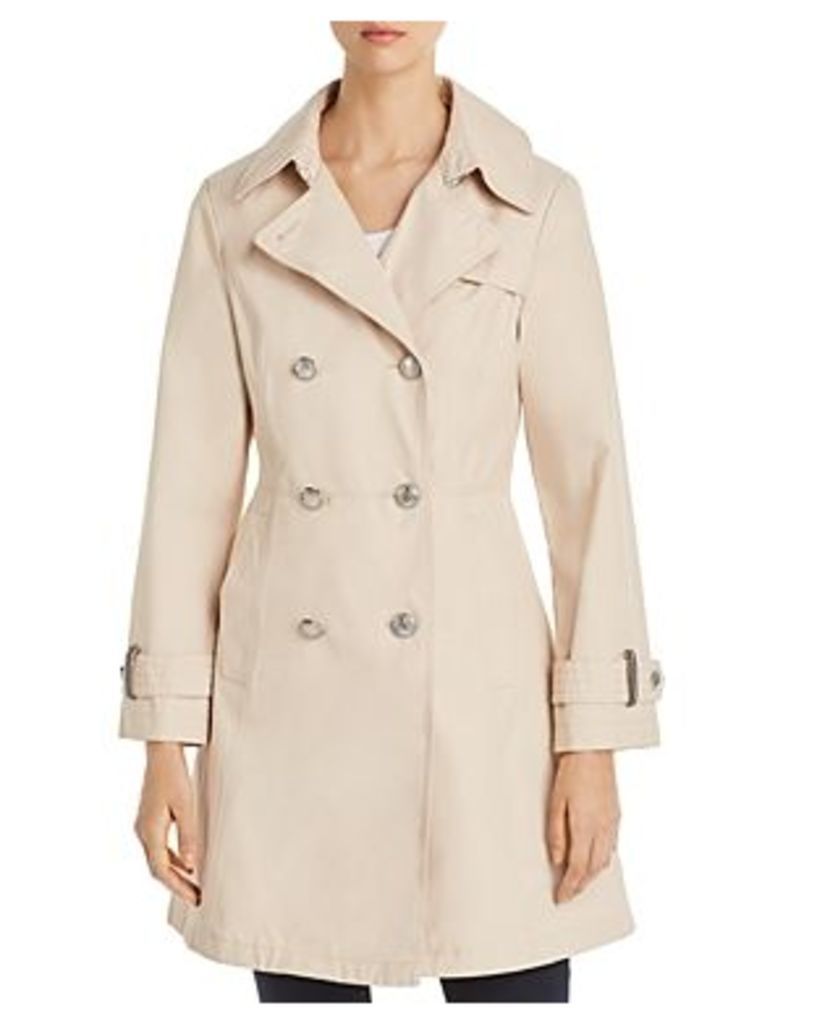 Double-Breasted Button Front Trench Coat