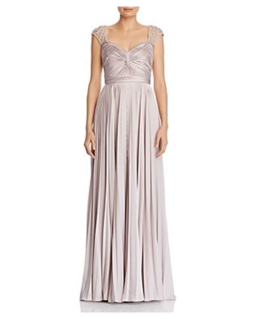 Aidan Mattox Pearl-Embellished Satin Gown - 100% Exclusive