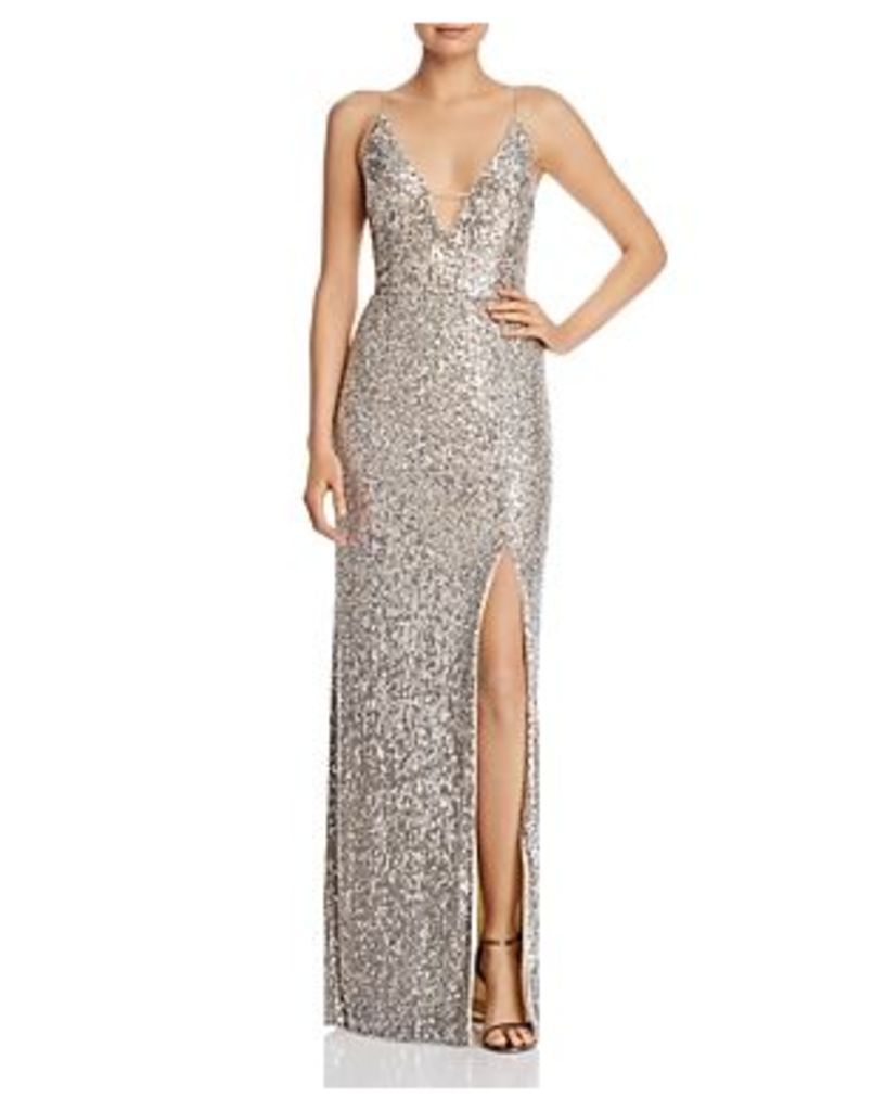 Sequined Column Gown
