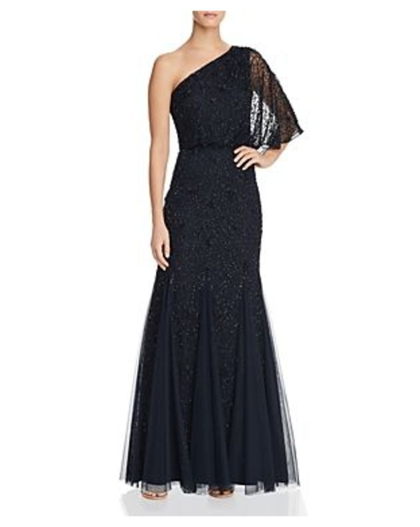 Adrianna Papell One-Shoulder Embellished Gown