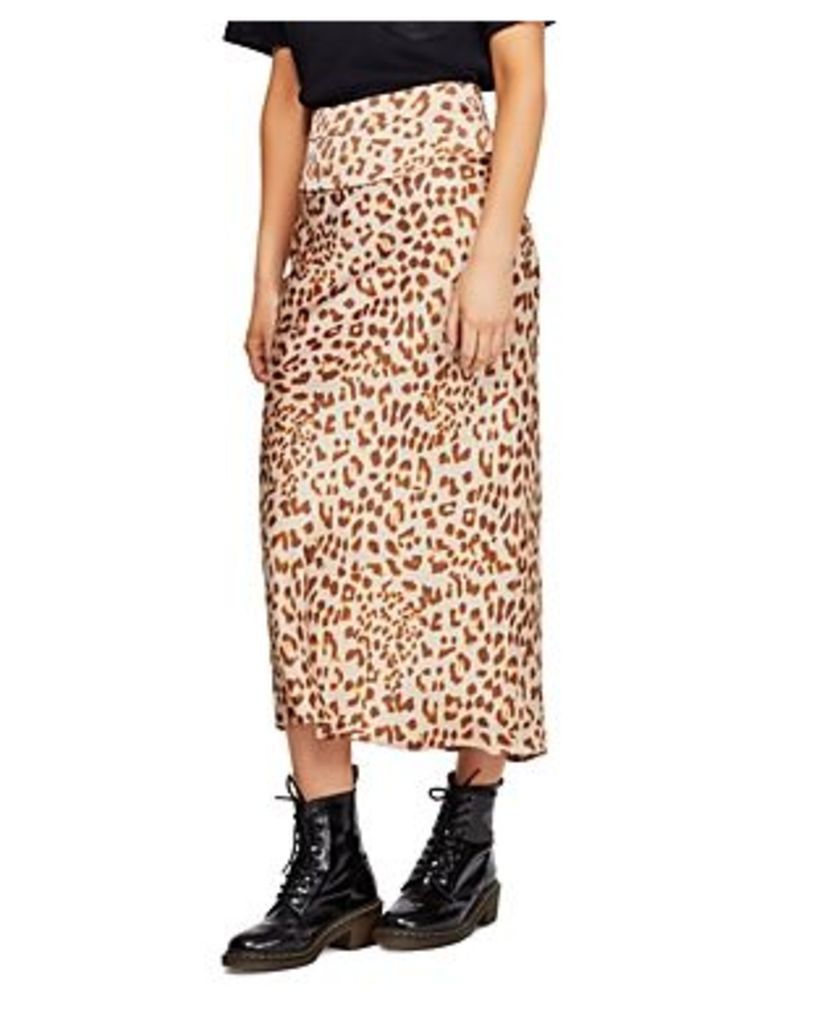 Free People Normani Leopard-Print Midi Skirt