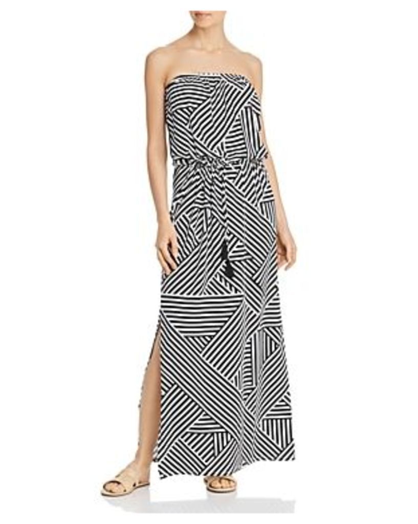 Tommy Bahama Fractured Stripe Bandeau Maxi Dress Swim Cover-Up