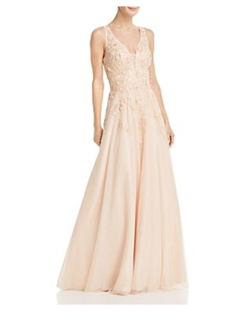 Avery G Floral-Embellished Ball Gown