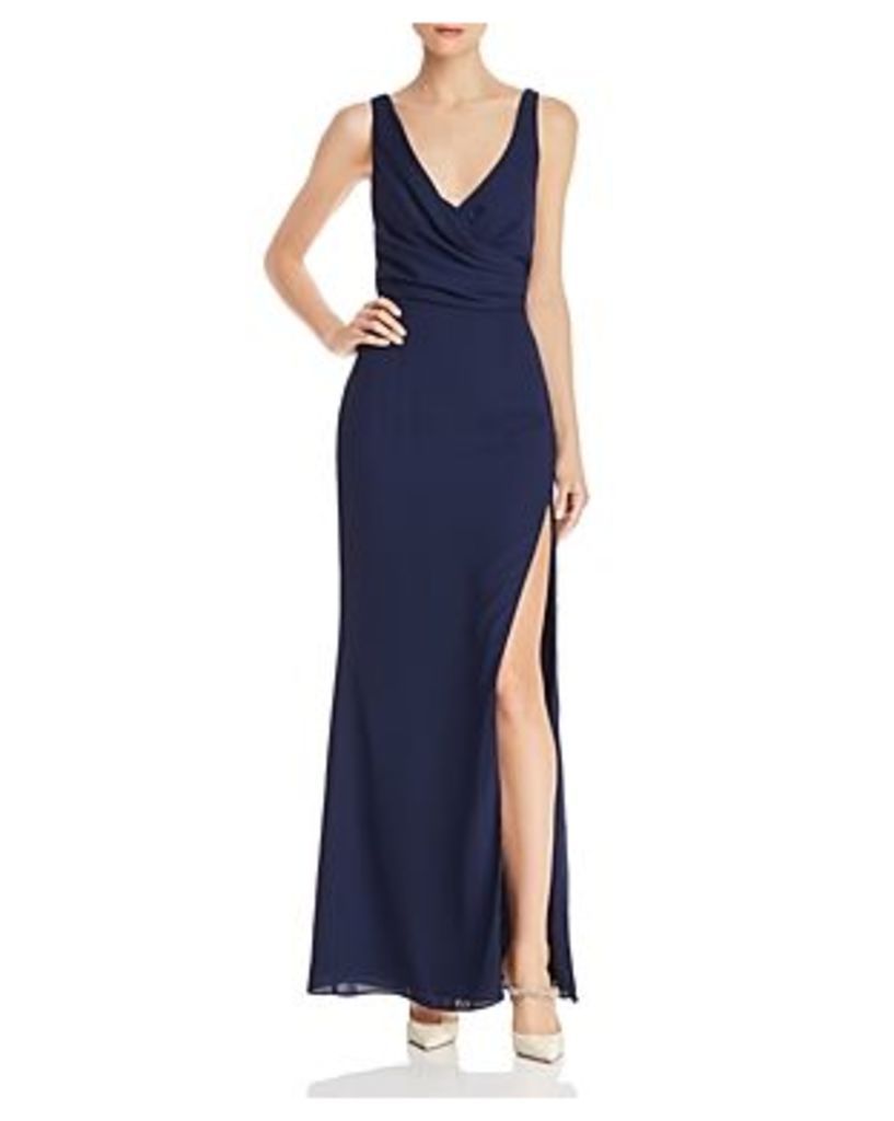 Fame and Partners Strap-Detail Draped Gown