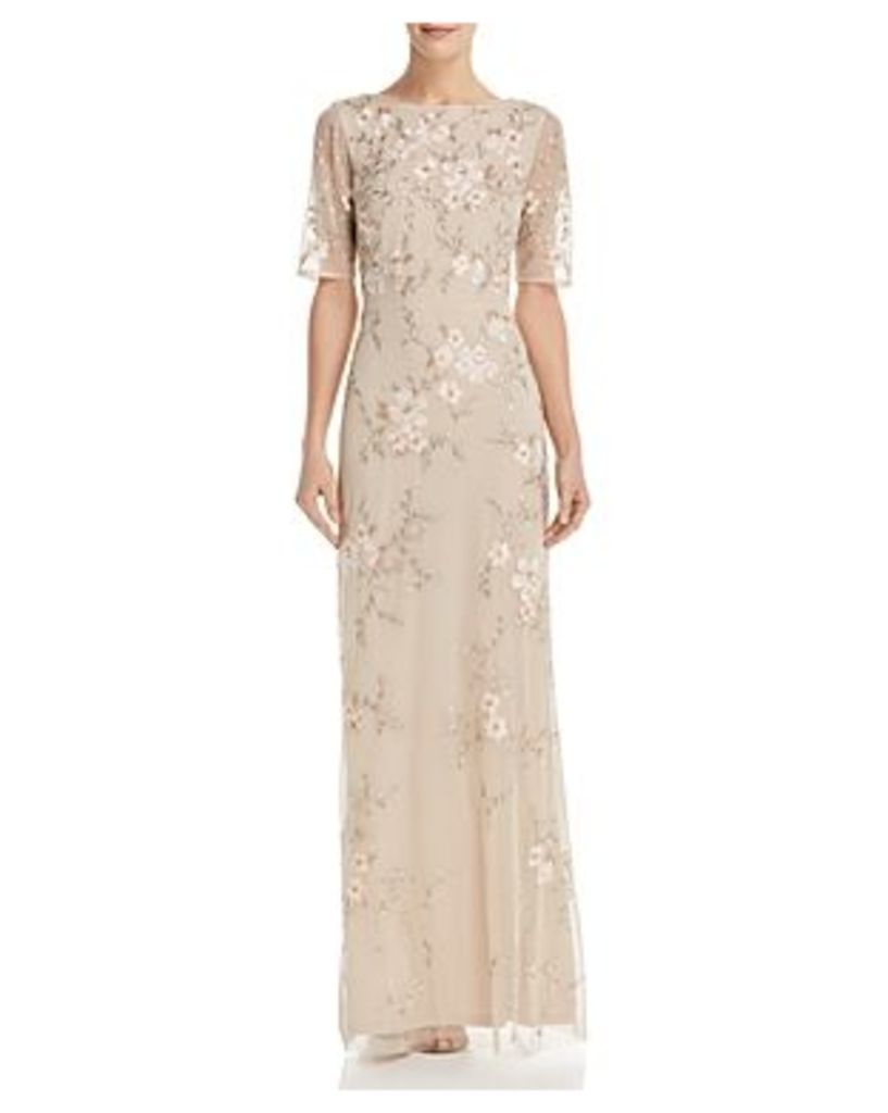 Adrianna Papell Embellished Floral Gown