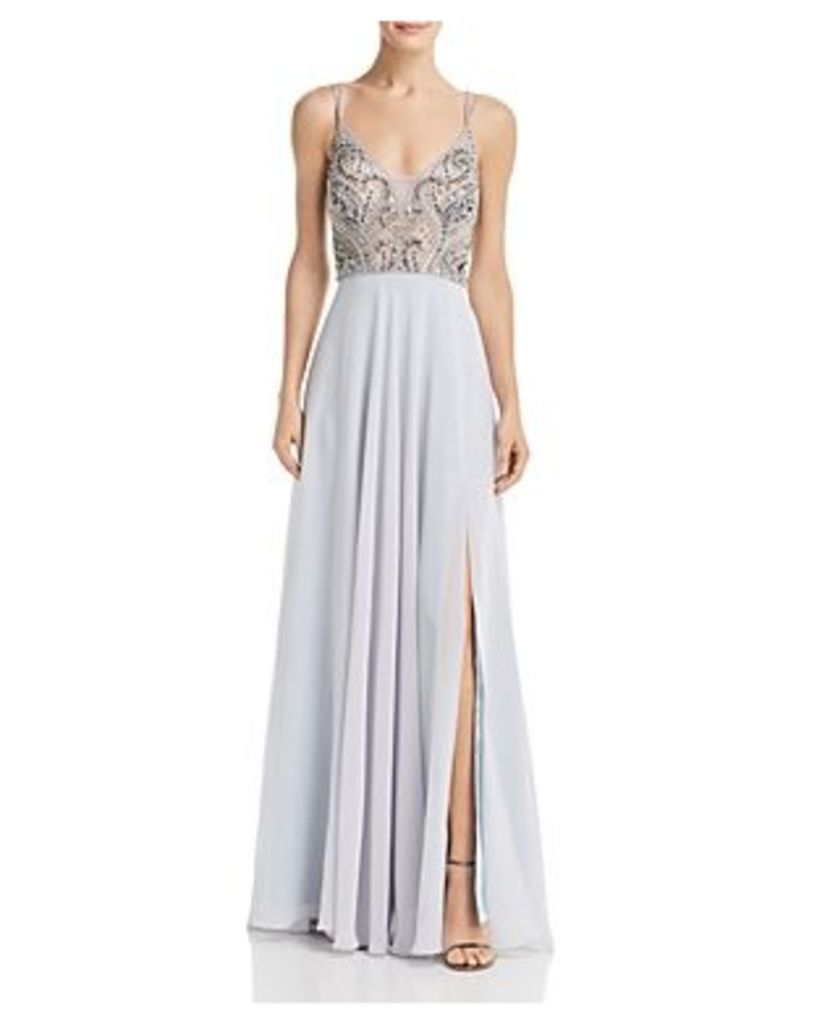 Embellished Chiffon Gown - 100% Exclusive