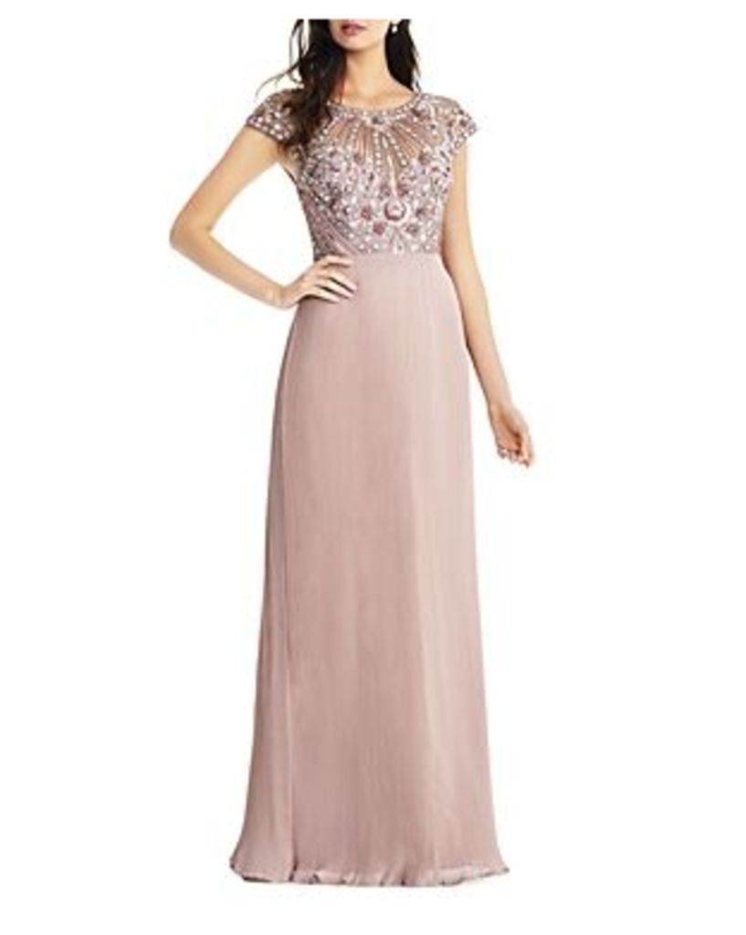 Aidan Mattox Embellished Pleated Gown