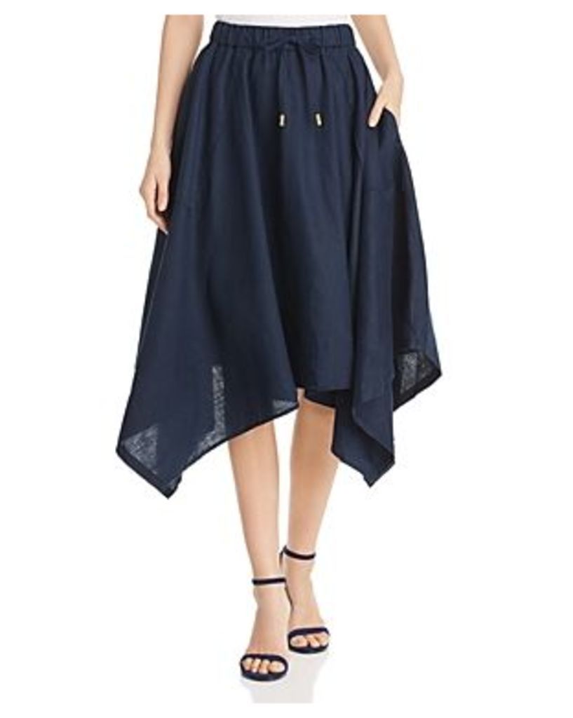 Donna Karan New York Linen Handkerchief-Hem Skirt