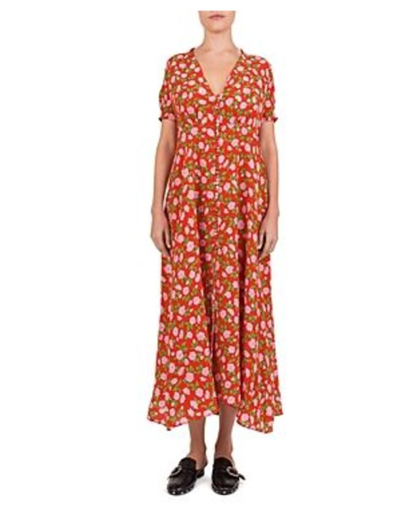 The Kooples Summer Floral-Print Silk Maxi Dress