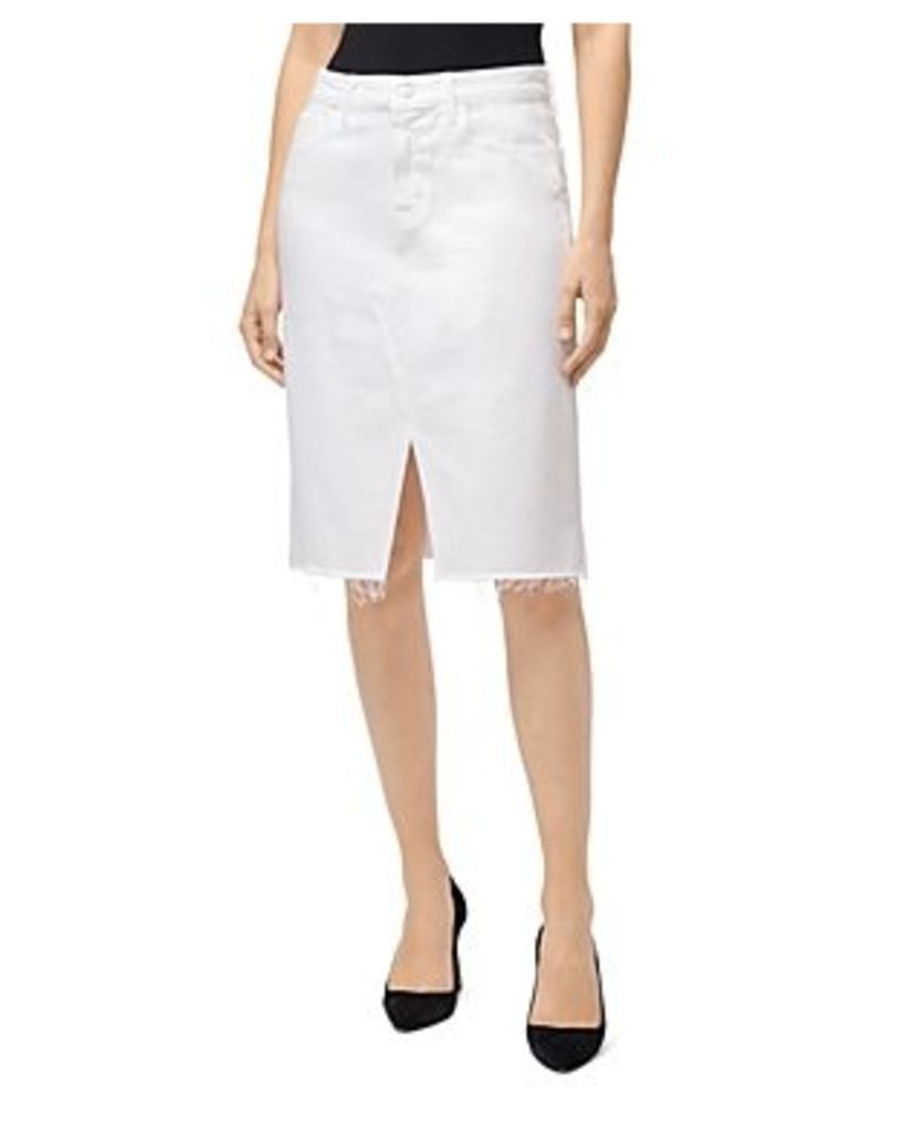J Brand Trystan Denim Pencil Skirt in White