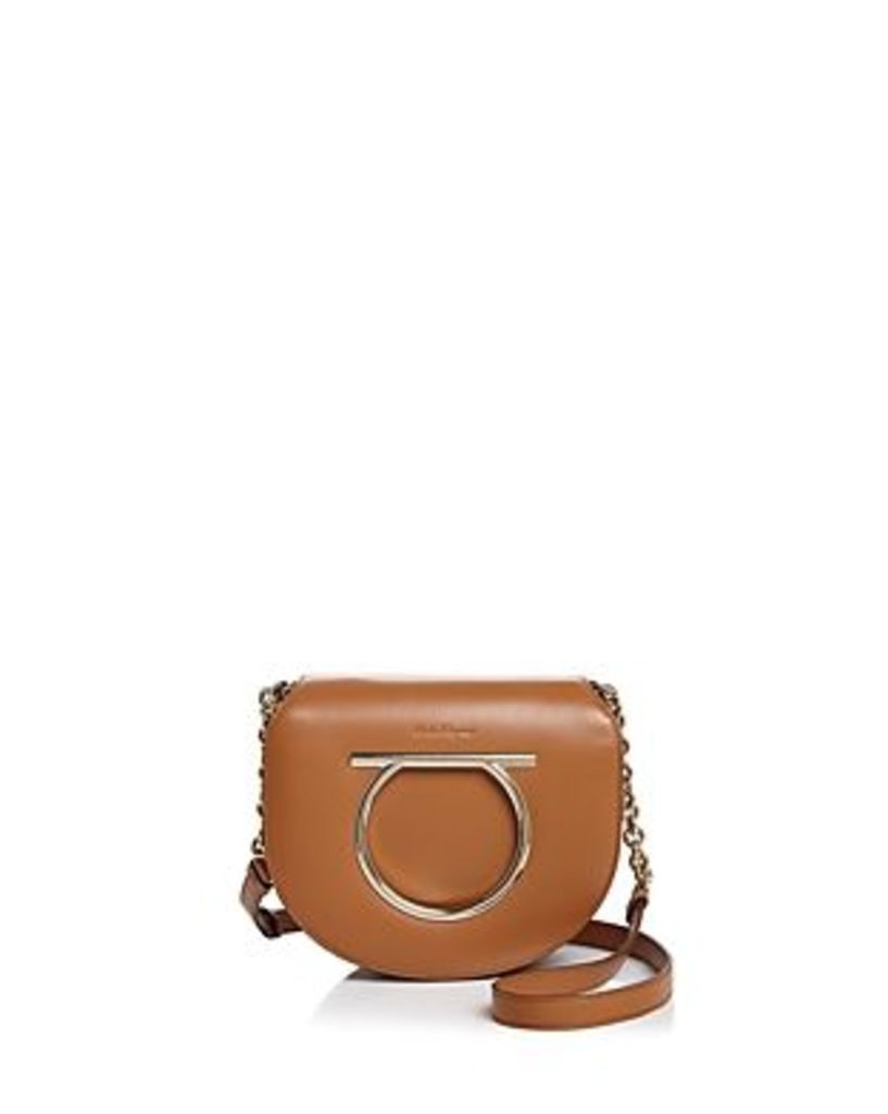 Salvatore Ferragamo Vela Medium Leather Saddle Bag