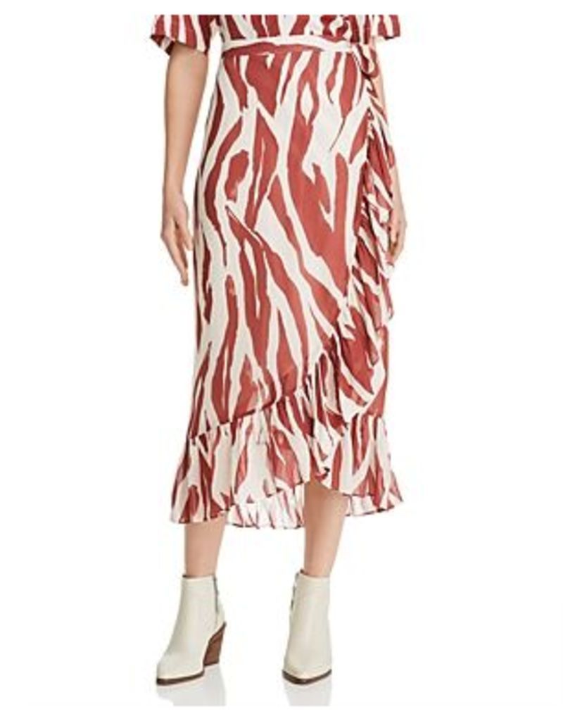 Anine Bing Lucky Zebra-Print Wrap Skirt