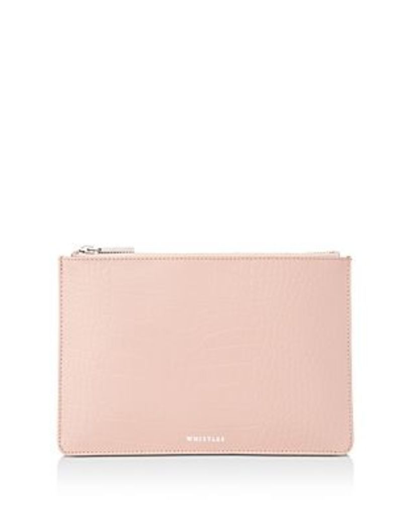 Whistles Small Croc-Embossed Clutch
