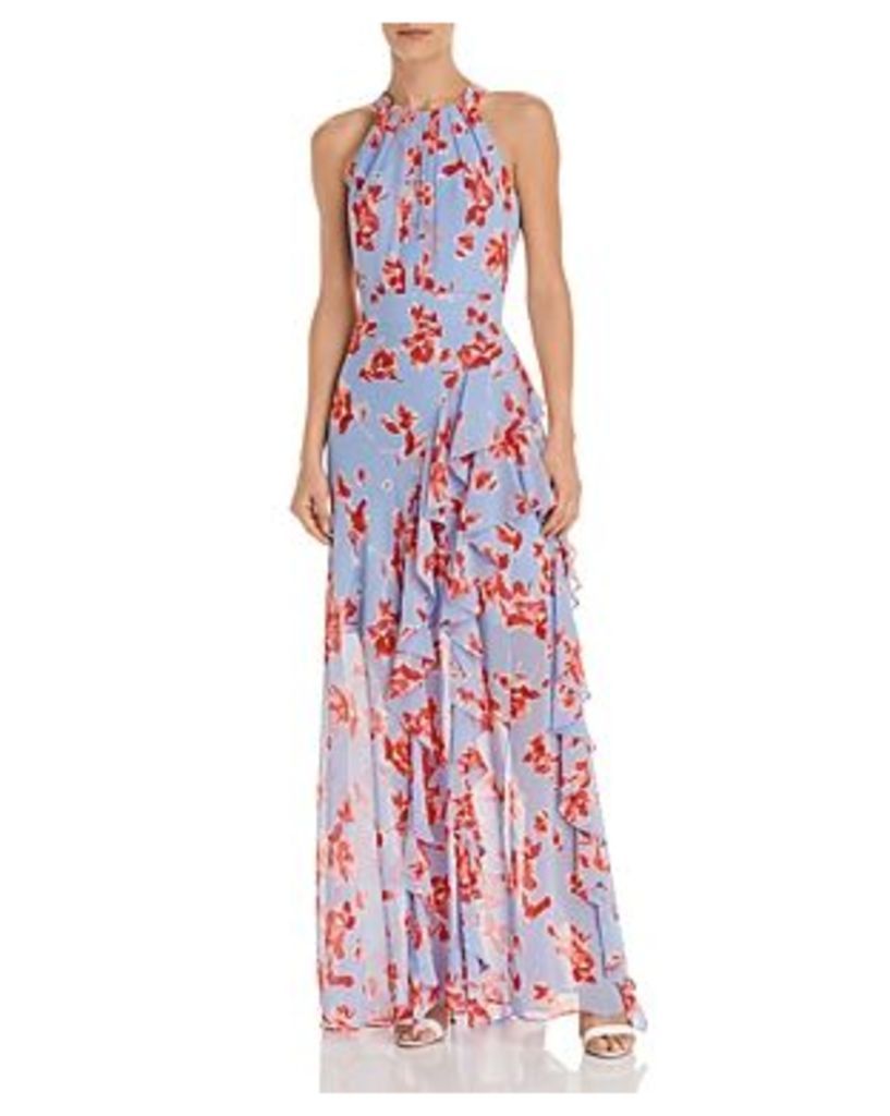 Eliza J Floral Ruffle Gown
