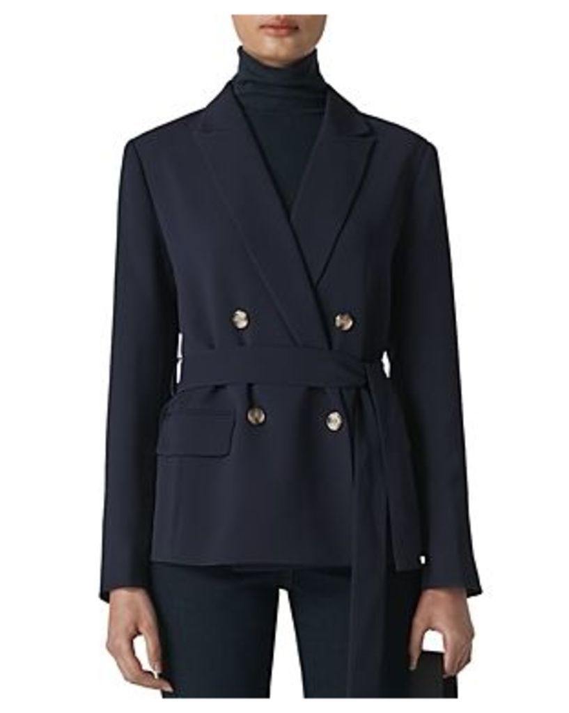 Whistles Double-Breasted Belted Blazer