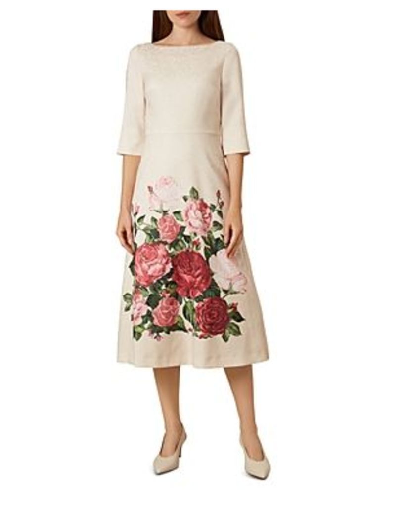 Hobbs London Princess Rose Floral Midi Dress